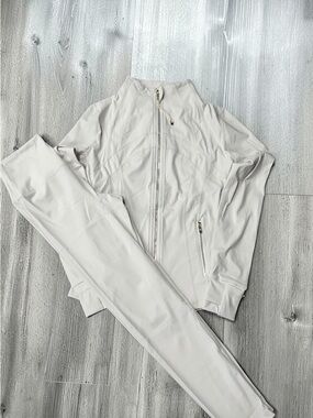 Lululemon Bone Define Jacket & Leggings Set Gold Zip NWT